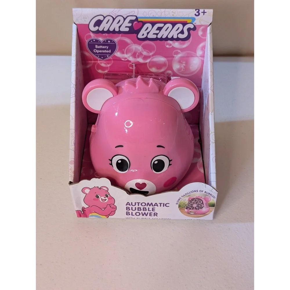 Care Bears Automatic Bubble Blower Pink Bear‎ Battery Operated Toy w/ Solution